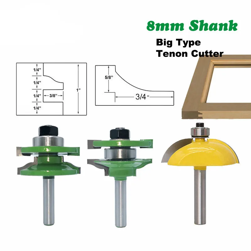 

3pcs 8mm Shank Door Panel Cutters Raised Panel Cabinet Router Bit Set Woodworking Cutters Carbide Milling Cutter For Wood