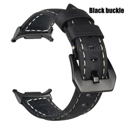 Premium Genuine Leather Vintage Frosted Watch Strap - High-Quality Ultra Band Accessories for Galaxy Watch Ultra (Black Black)