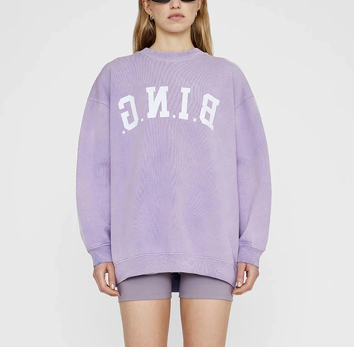 

Fashion Classic Trendy Luxury Design Early Autumn New Letter Print Wash Dye Loose Sweater Pullovers Female A4