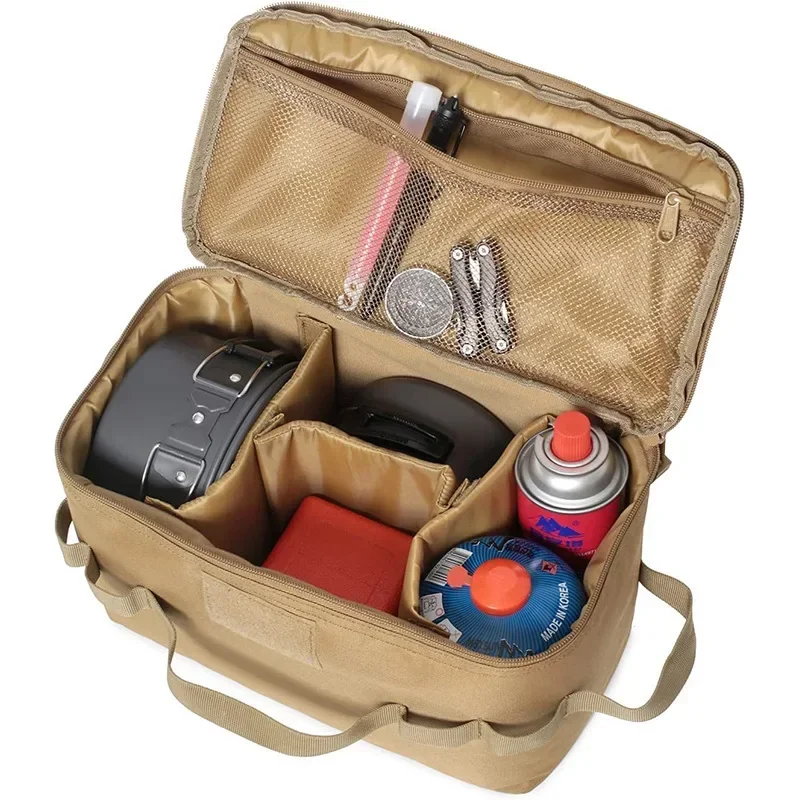 

Outdoor Camping Gas Tank Storage Bag Large Capacity Ground Nail Tool Bag Gas Canister Picnic Cookware Utensils Kit Organizer