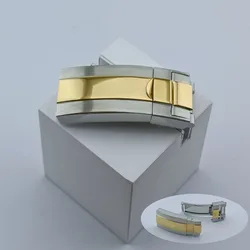 High-Quality 20mm Rubber Strap with Stainless Steel Buckle (NO.12 silver gold)
