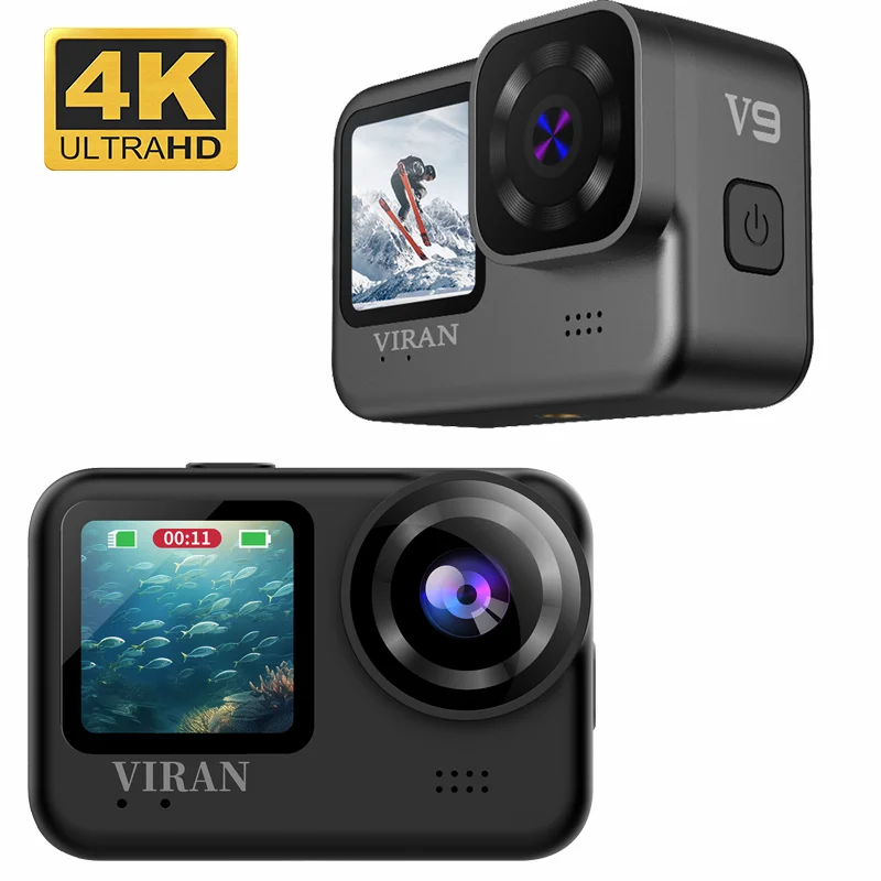 

WiFi Action Camera 4K/30FPS 12MP Anti-shake V9 with Remote Control Screen Underwater Waterproof Helmet Camcorder Drive Recorder