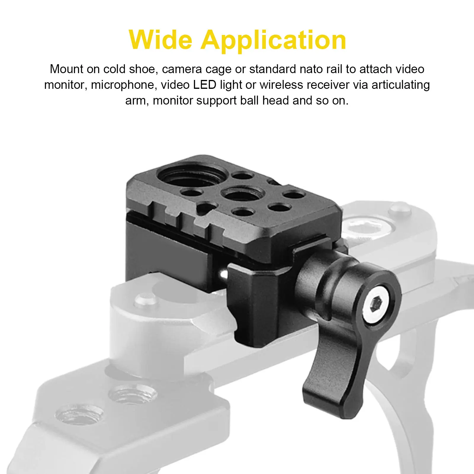 Camera Clamp Quick Release Clamp 1/4 Inch Thread CNC Anodized Clamp Lightweight Aluminum Alloy Pull Out Design for Photography