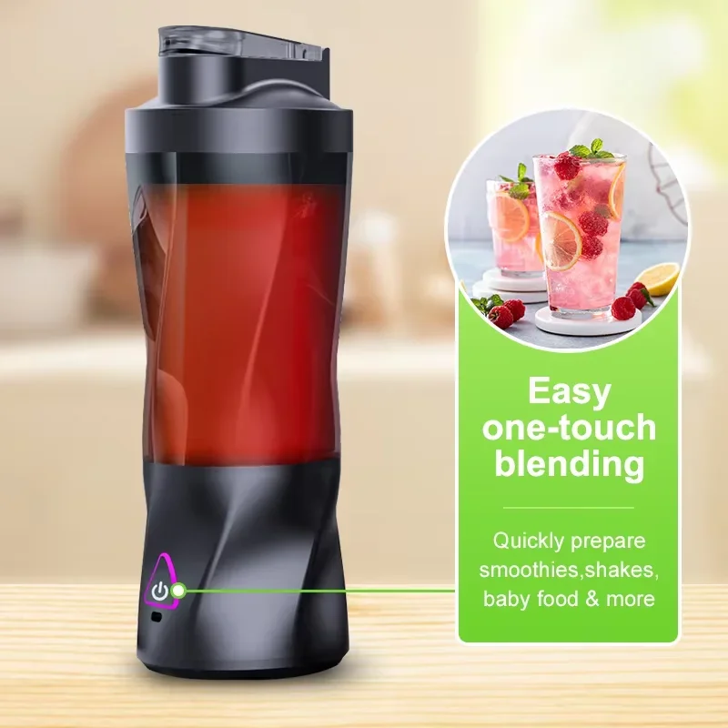1pc New Electric Portable Juicer Portable Juicing Cup USB Rechargeable Shakes Smoothie Blender Outdoor Mixing Cup 700ML Blender