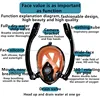 Silicone Snorkeling Mask for Adults, Double Tube Diving Mask, Full Dry Diving Goggles, Self Contained Underwater Breathing Mask 4