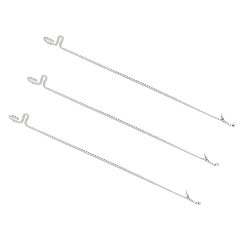 3Pcs 스테인레스 스틸 마이크로 링 비딩 바늘, 유연한 와이어가 있는 작은 후크, 쉬운 비드 스레딩 DIY 쥬얼리 제작용