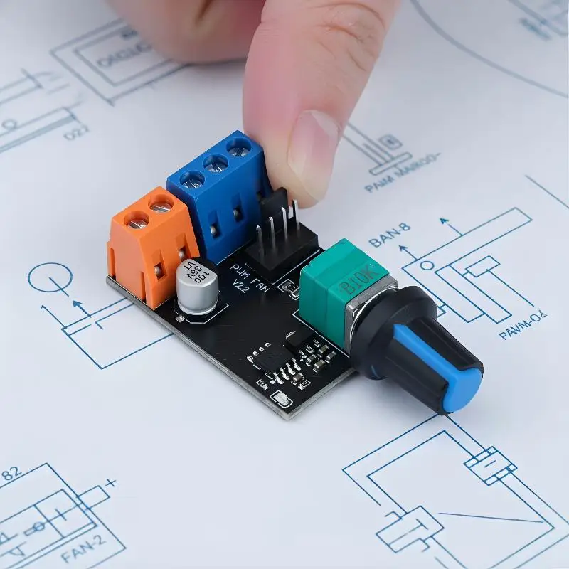 DC12V PWM 팬 속도 컨트롤러 모듈(스위치 포함) 3/4 와이어 모터 거버너 컴퓨터 PC 케이스용 전기 팬 속도 제어 손잡이