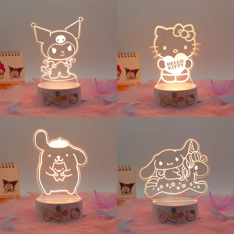 

Sanrio Hello Kitty My Melody Kawaii Anime Small Night Light Cute Cartoon Desktop Atmosphere Sleeping Decoration Gifts for Girls