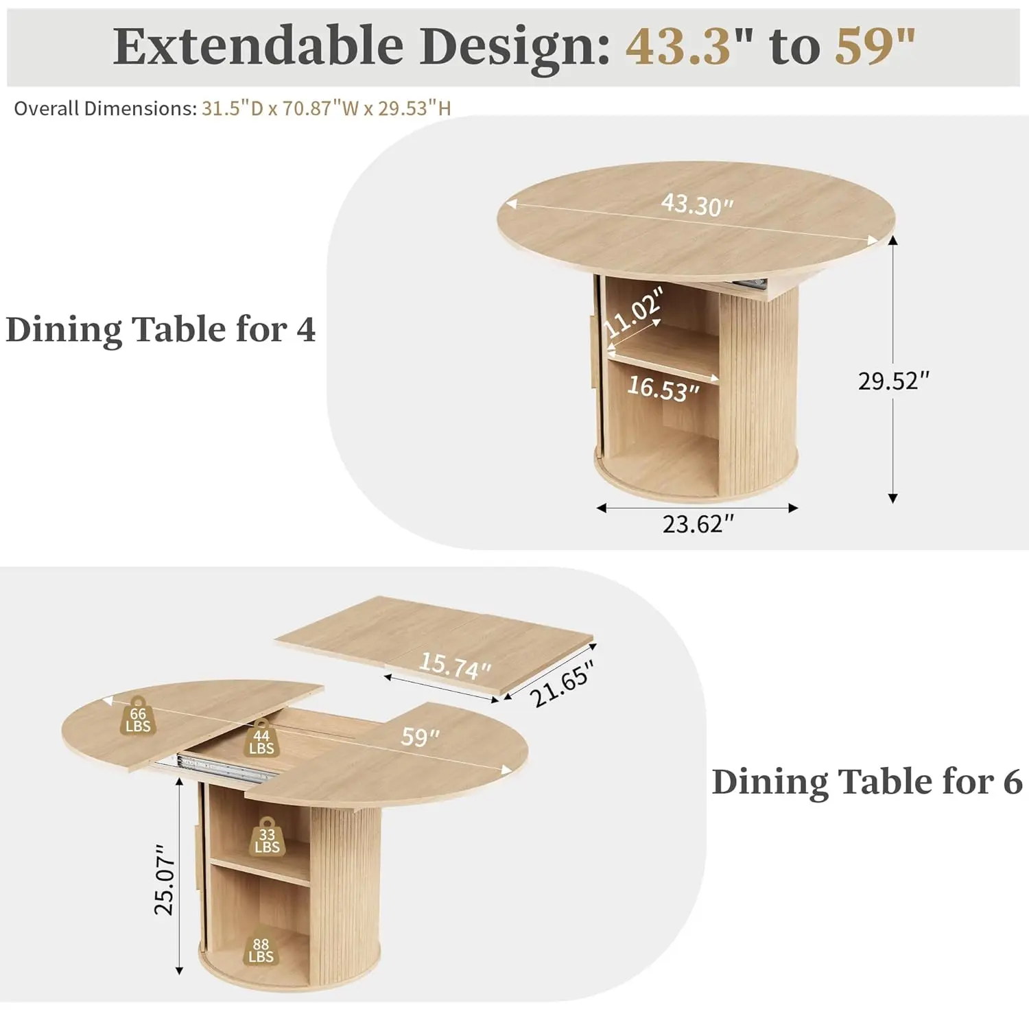 Extendable Oval Dining Table 2