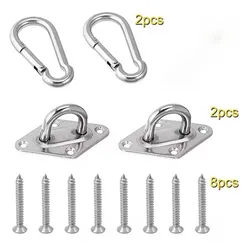 Durable Stainless Steel Swing Chair Mounting Bracket Set - Heavy-Duty Wall and Ceiling Hooks (2set)