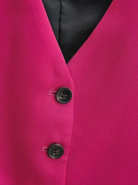 Gilet Donna Button Up Con Scollo A V - Foderato E Regolabile Per Look Eleganti O Casual | 70% Poliestere, 30% Viscosa - Foto 10