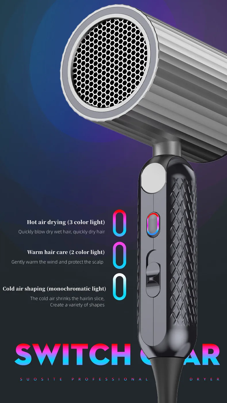 2024 New Generation Hair Dryer High Power And Strong Wind Speed Dry Negative Ion