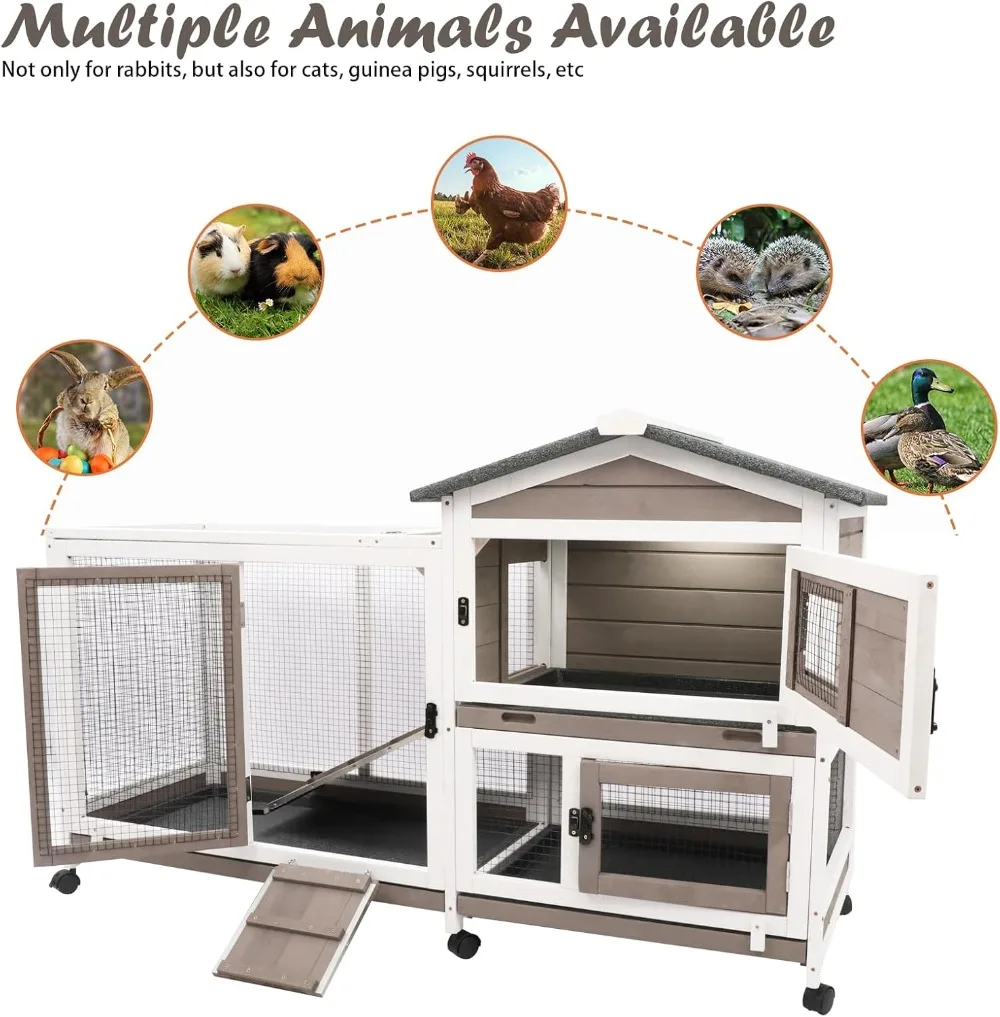2 Story Rabbit Hutch, Guinea Pig & Small Pets Cage 6