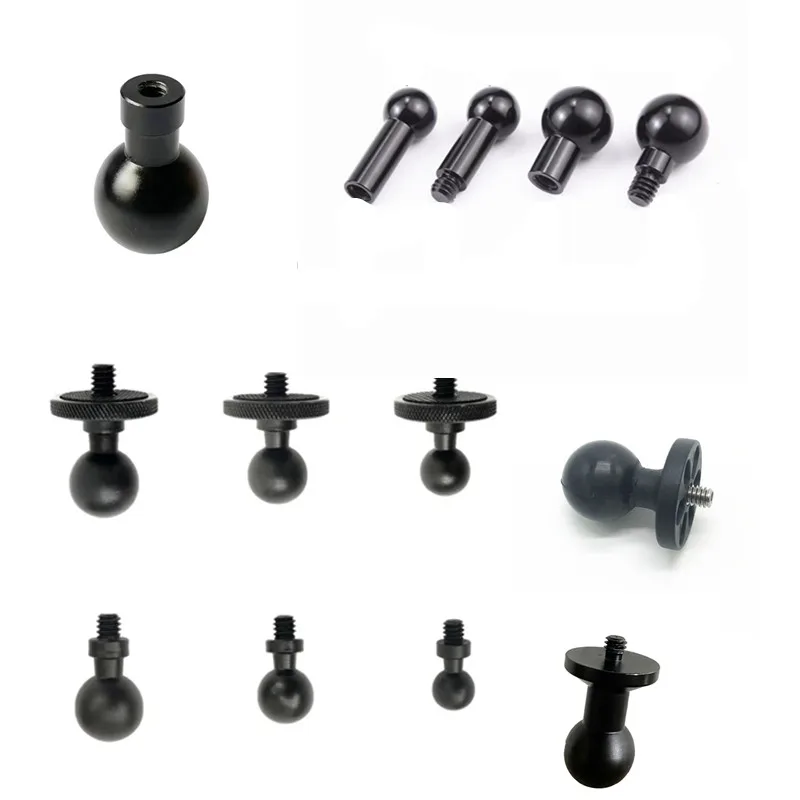 1/4 Srew 어댑터 13mm 15mm 17mm 볼 헤드 Gopro 10/9 Insta360 오토바이 액션 카메라 마운트 용 1 인치 브래킷 커넥터
