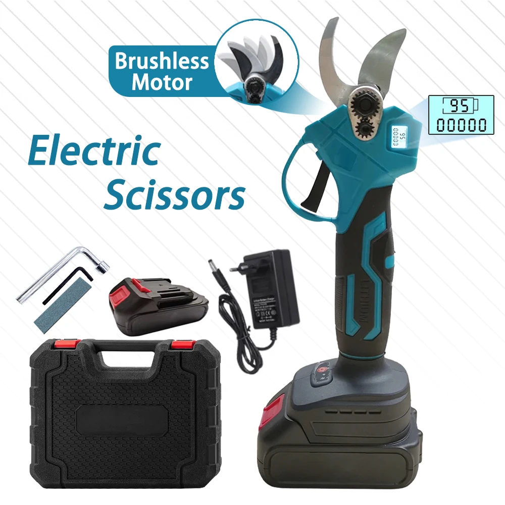 Pruning Shears Brushless Electric Garden Tool Cordless Scissors With LED Display Fit Makita 18V Battery