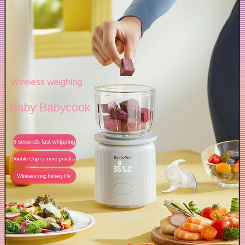 Portable weighing and complementary food machine baby food processor wireless multi-function minced meat mini mixer сухой корм для собак мелких пород prime ever fresh meat adult dog mini индейка с рисом полнорационный 2 8 кг