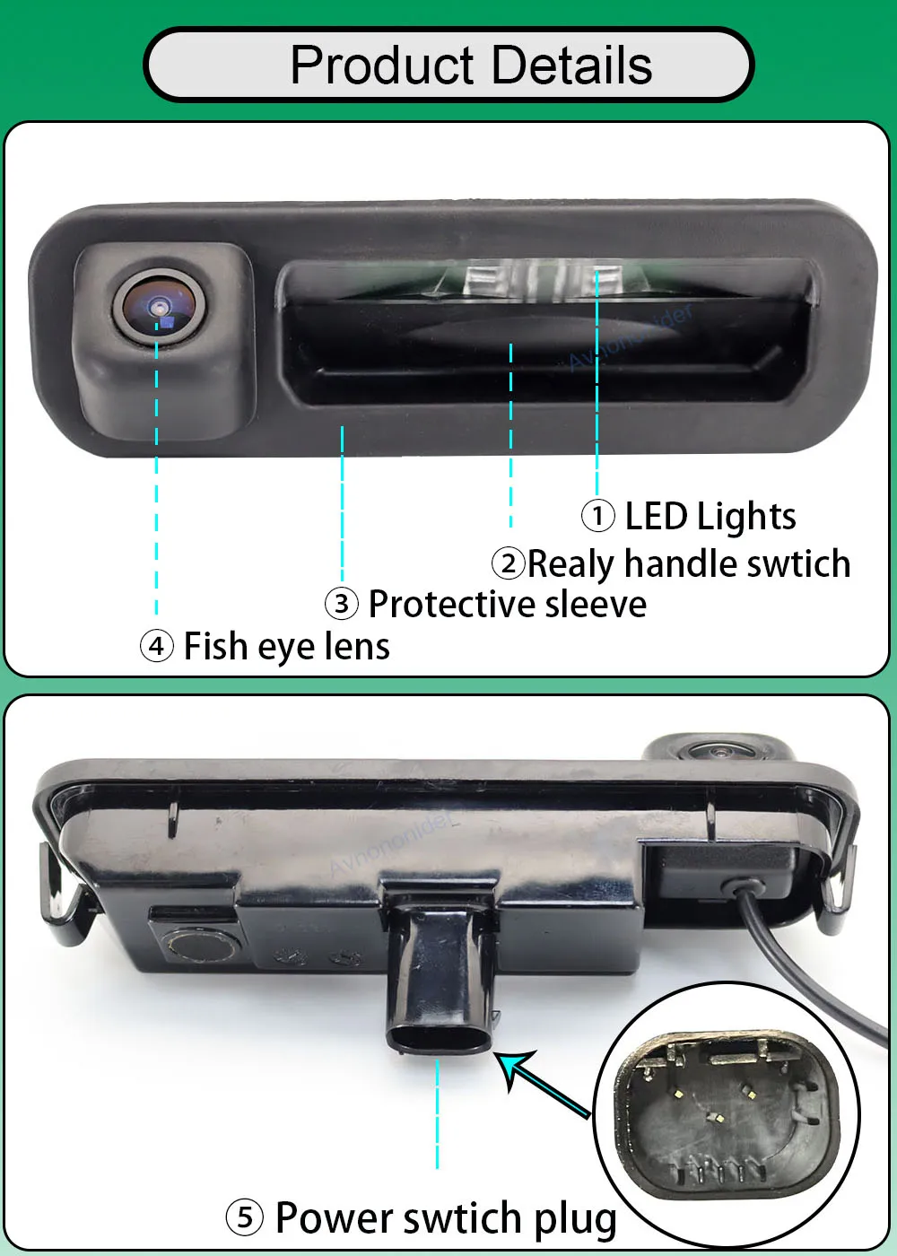 170 grad 1080 P AHD CVBS Auto Rückansicht Kamera Für Ford Focus 3 MK3 C MAX Fahrzeug Nachtsicht Parkplatz backup Rückfahr Kamera – Detail 12