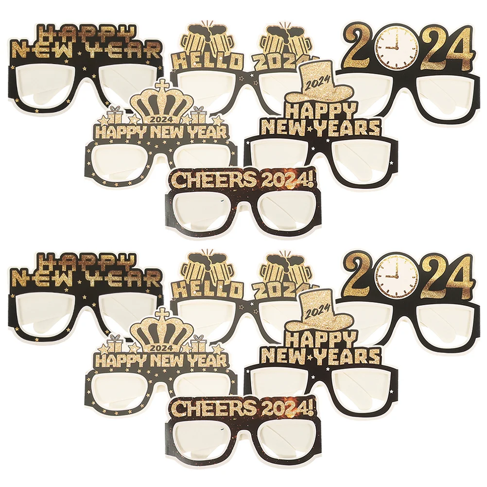 

12 Pcs Room Accessories New Year Party Decors Eyeglasses Cosplay Frames For Paper 2024 Performance Child Props