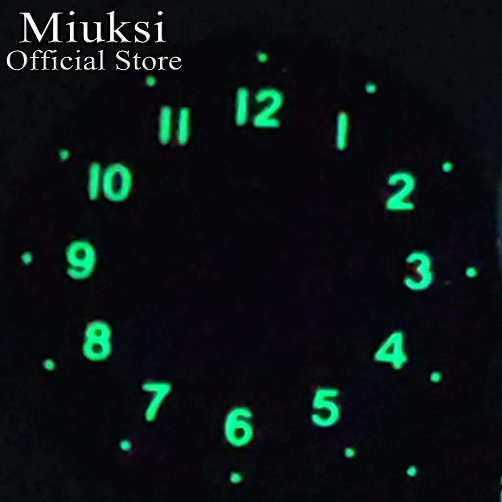 Enhanced Black Blue Green Silver Luminous Watch Dial, 29mm