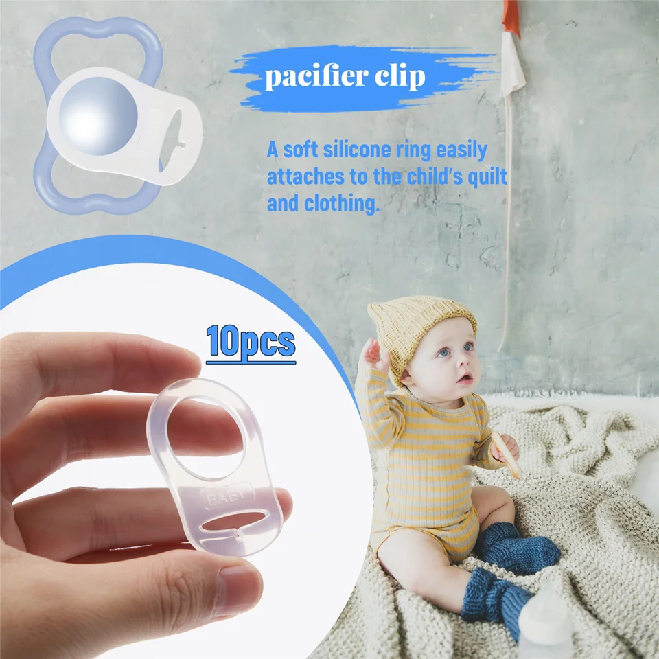 5 Anillos Adaptadores MAM Clip Para Chupete / Adaptador De Cadena Para Chupete Silicona Rosa