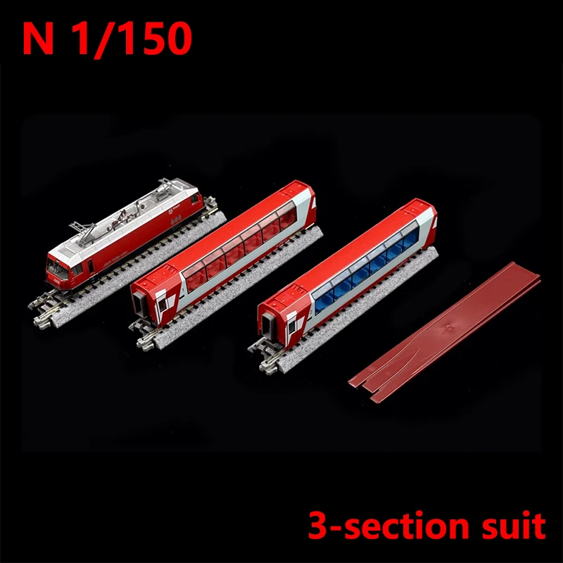 3 Sezioni Kato Train Model 1/150 N Scale Rail Car 10-1816 Glacier Express Nuova Versione Motore Boy Gift Model Toy