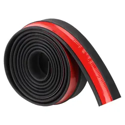 Universal Car Front Bumper Lip Rubber Protector - 2.5M, 60mm Width, Exterior Skirt Moulding Accessory (Black Red)