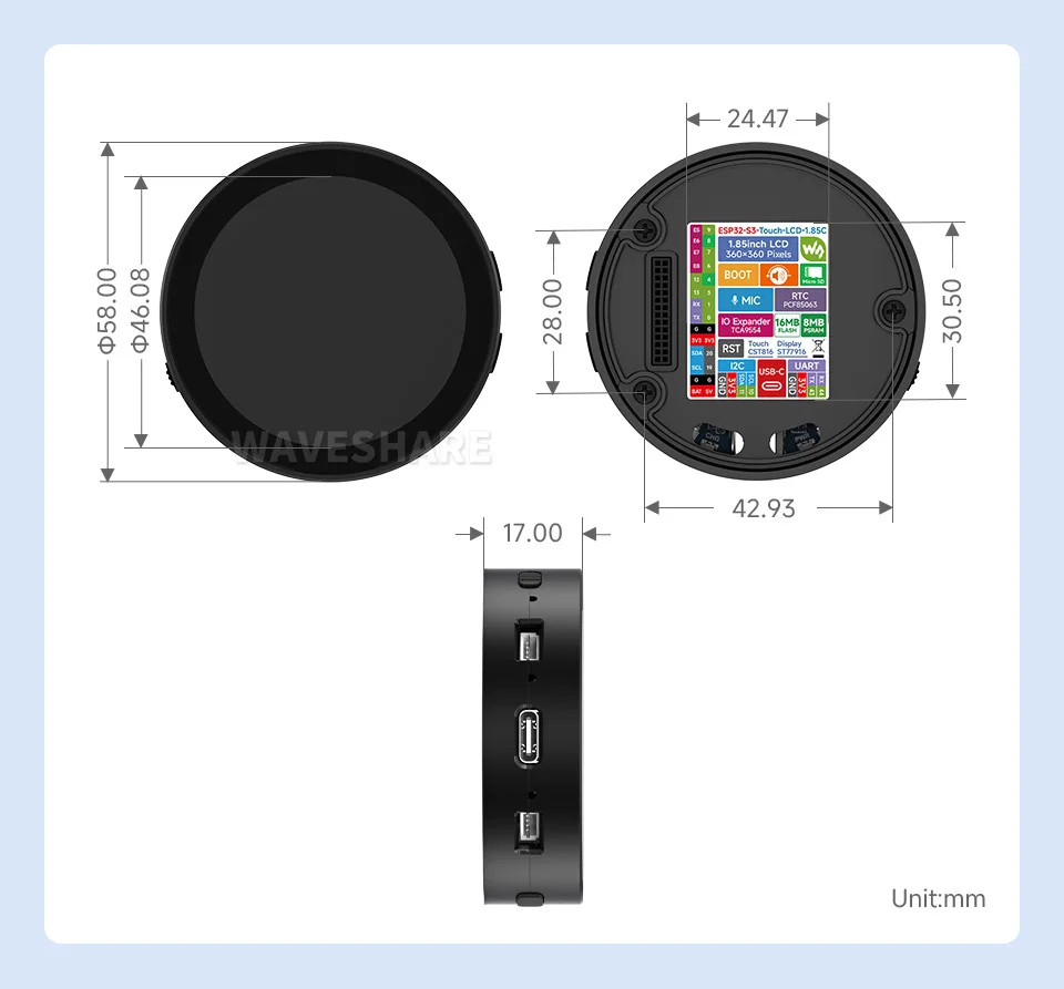 รูปสินค้า ESP32-S3 จอสัมผัส AI สั่งงานด้วยเสียง