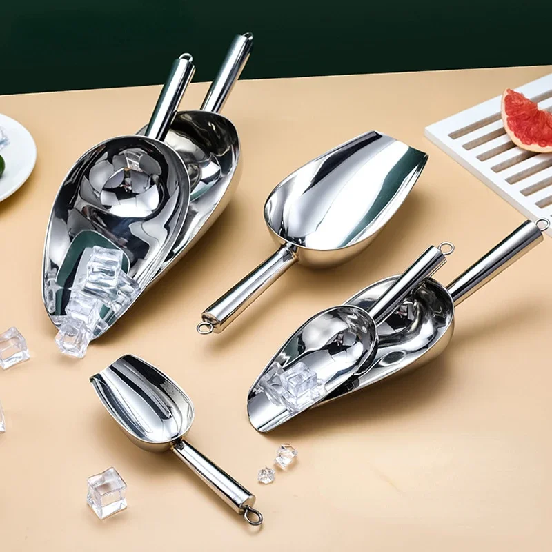 Candy Bar Buffet Commercial Scoops Bar Home Ice Scooper Shovel Food Flour Candy Scoop New Stainless Steel Ice Scraper ice cream scoop ice shovel scoop