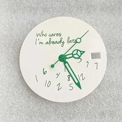 Sleek 28.5mm DIY Watch Dial – Bold 'It's Already Late' Design