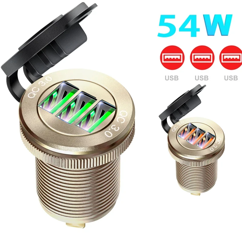 Qc3.0 3 Caricabatteria Da Auto Usb Presa Rapida In Alluminio Per Bmw F10 Bmw F10 Bmw F30 Bmw E39 Bmw Z4 E85 Accessori