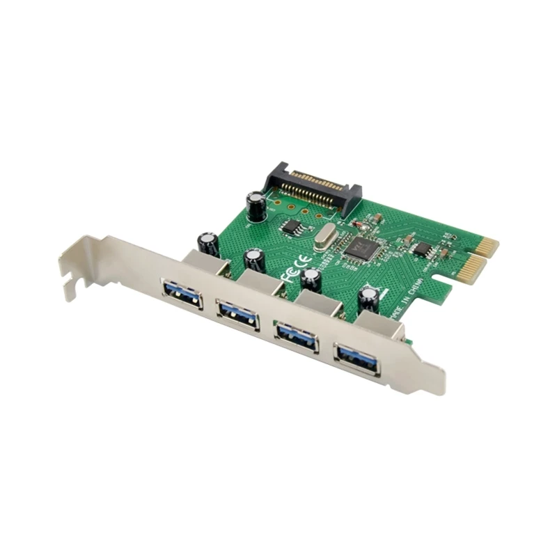 

4Ports USB PCIE Expansion Card VL805 High Performance Chip USB3.0 5Gbps PCI for Express 2.0 Riser Adapter Power Dropship