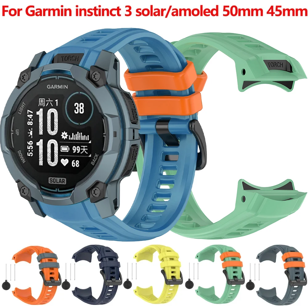 Cinturino In Silicone Morbido Per Garmin Instinct 3 | Adatto Per 45mm E 50mm | Ricambio Uomo/Donna | Regolabile Multicolore - 4