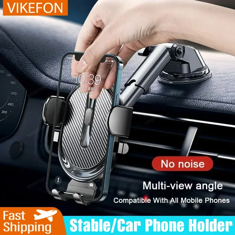 Phone Holder Car Sucker Mobile Smartphone Tablet Bracket for iPhone 15 Xiaomi Huawei Samsung