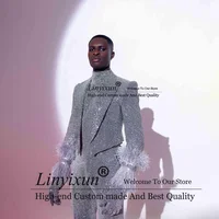 Glitter Sequin Wedding Suits For Men Peaked Lapel Groom Tuxedos Customized trajes elegante para hombres 2 Pieces Party Blazer 1