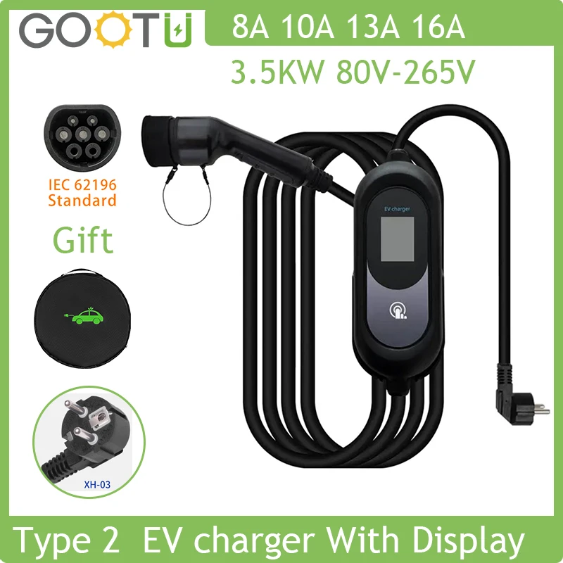 

EU CEE Plug EV Charger 7KW 32A Type2 Single 3 Phase Cable EV Portable Charging IEC62196 Electric Car Charger Electric Vehicle