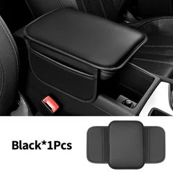 Premium Leather Car Armrest Box Pad - Enhanced Comfort and Style for Your Vehicle (Black)