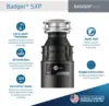 Garbage Disposal, Standard Series 3/4 Continuous Feed Food Waste Disposer, Black / Stainless 2