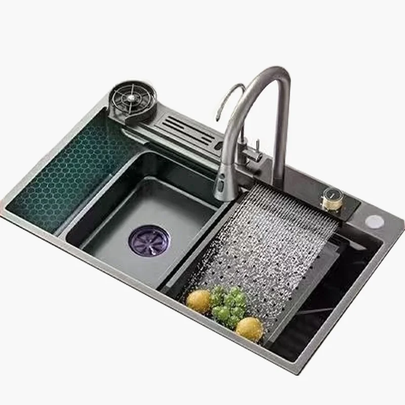 Kitchen Sink Matte Square Kitchen Accessories Large Single Bowl Wash Basin Faucets Nano Stainless Steel Sink kitchen accessories kitchen sink kitchen sink faucet set