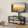 TV Stand with Mount and Power Outlet, Swivel TV Stand Mount with LED Lights for 32/45/55/60/65/70 inch TV 1