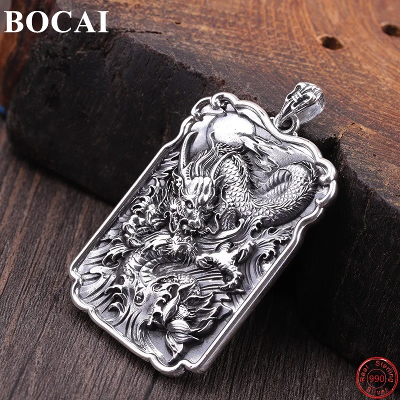 

Подвески BOCAI S990 из стерлингового серебра для мужчин и женщин, винтажный властный летающий дракон, серебристый покровитель, амулет, бесплатная доставка