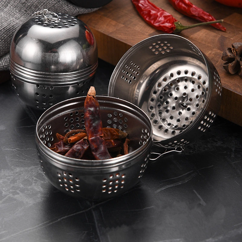 Description Picture 4 of itemStainless Steel Tea Infuser Tea Leak Mesh Strainer Hot Pot Spices Seasoning Ball Teapot Filter with Chain Kitchen Accessories