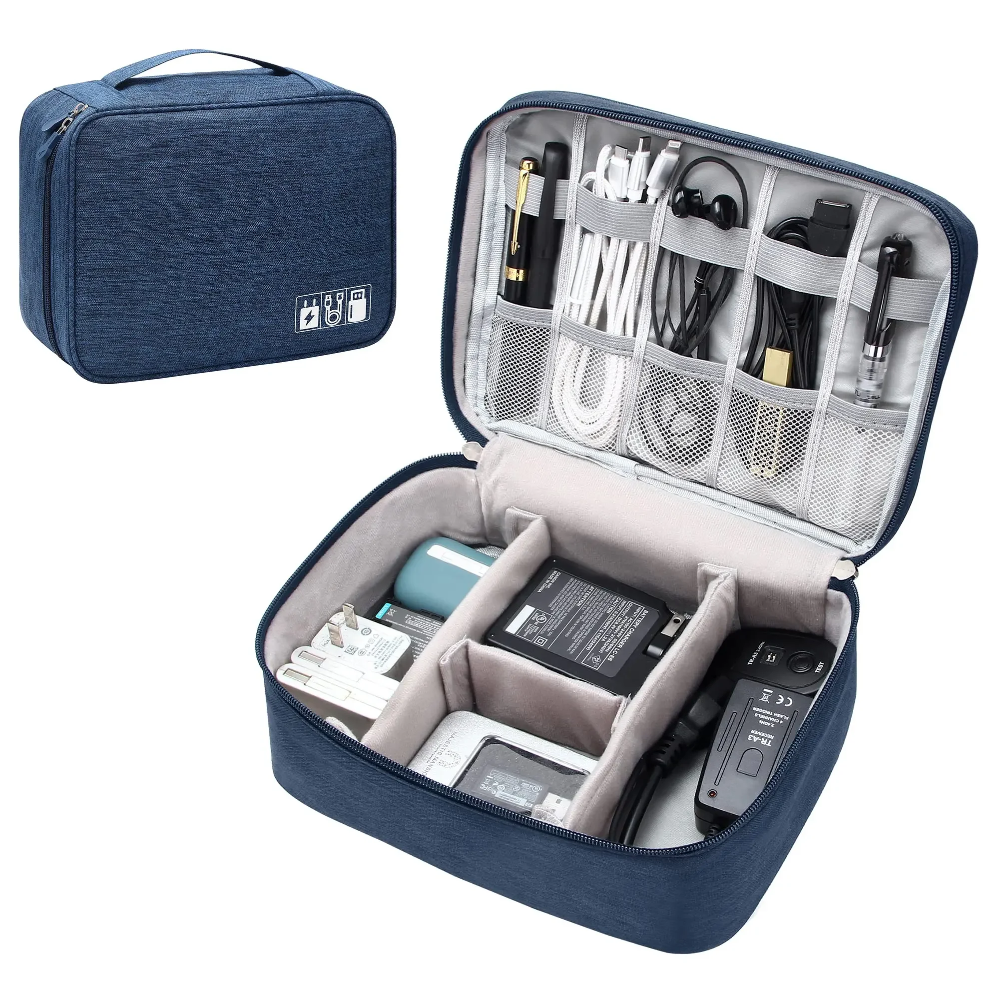 Compact Travel Organizer for Electronics and Accessories
