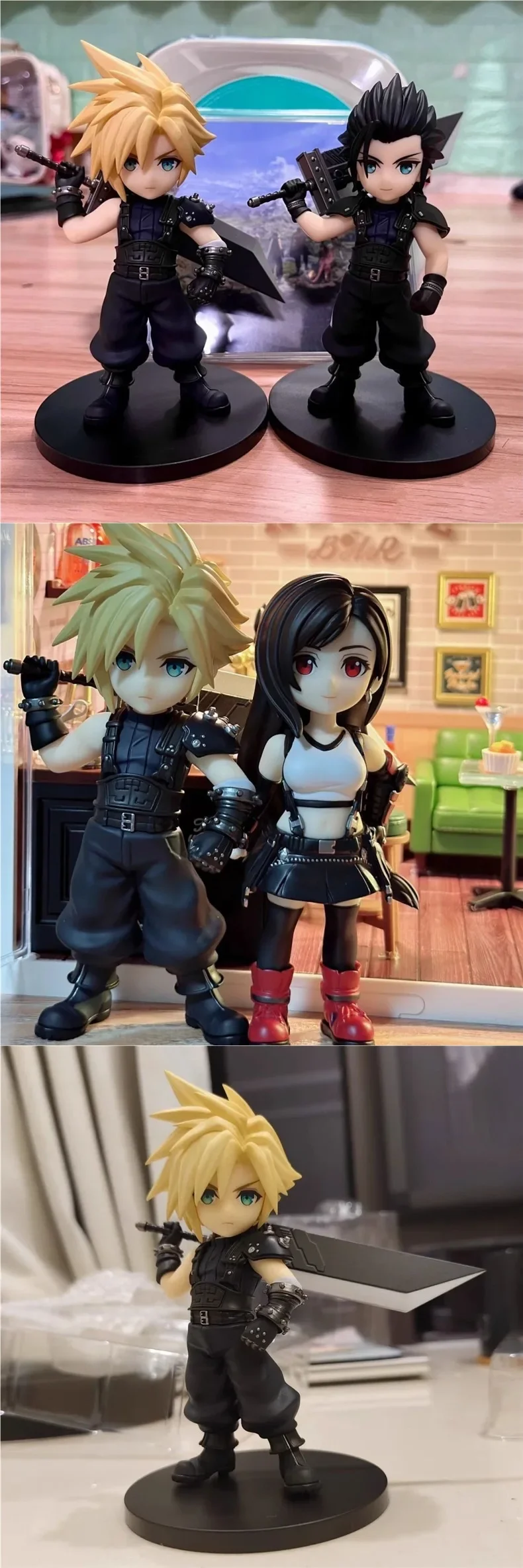 Heiße 11–12 cm Cloud Strife Tifa Lockhart Aerith Gainsborough Zack·Fair Figur Modell PVC Spielzeug Desktop Sammlung Weihnachtsgeschenk – Detail 2