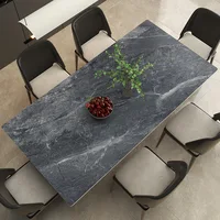 Nappe en similicuir à motif marbré, imperméable, résistante à l'huile, aux taches et à la chaleur, pour table à manger, table basse 5