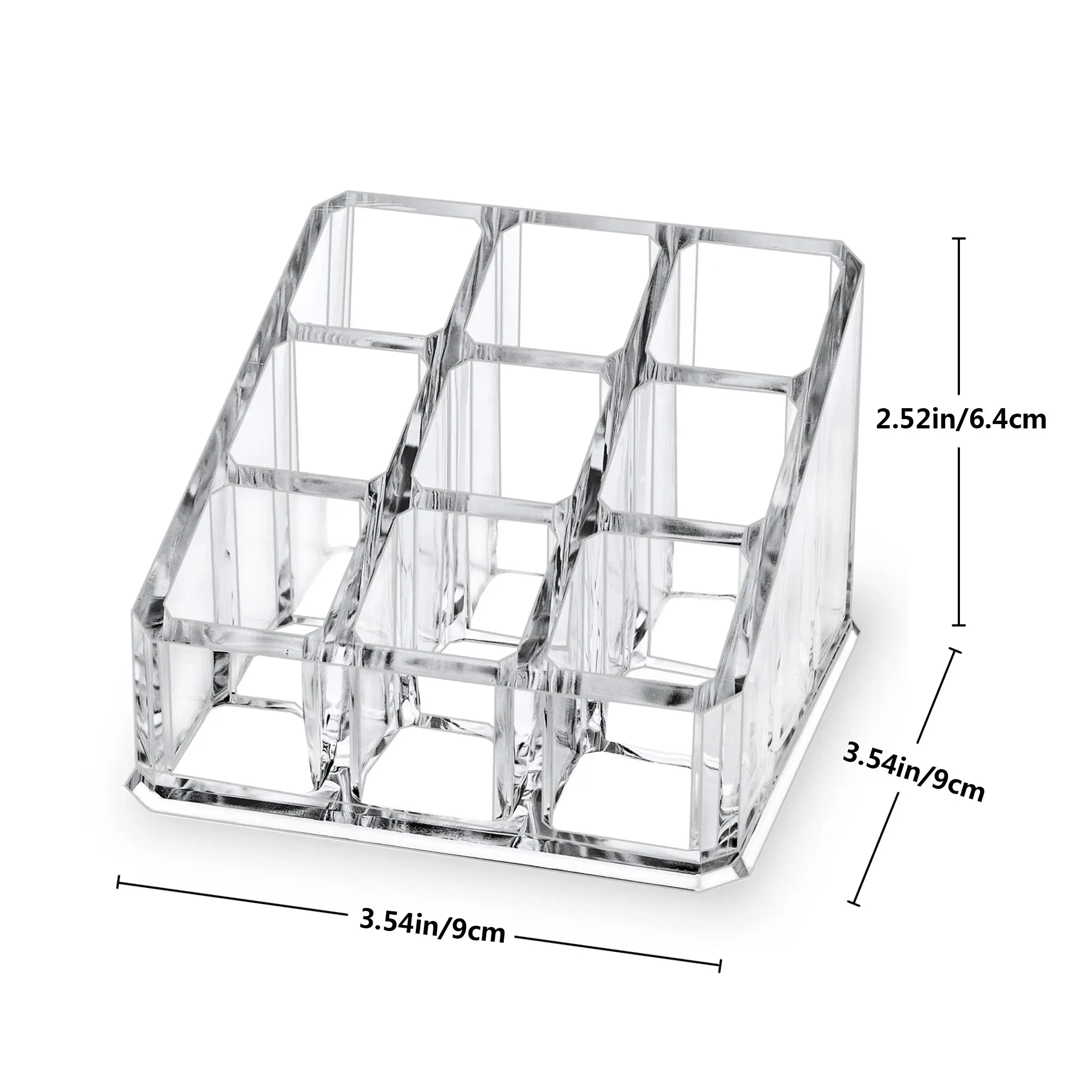 Lipstick Storage Box 1PC 9-grid Lipstick Storage Box Desktop Transparent Lip Gloss Storage Box Display Rack Minimalist Lipstick Rack