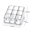 1PC 9-grid Lipstick Storage Box Desktop Transparent Lip Gloss Storage Box Display Rack Minimalist Lipstick Rack 6