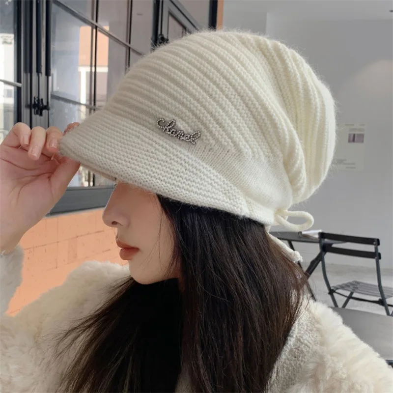 Winter new hat for women, autumn and winter Western style knitted hat, double-layer thick cold proof toe cap 6
