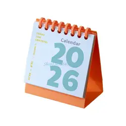 Compact 2026 Desktop Calendar - 12 - Month Office Planner (For orange color)