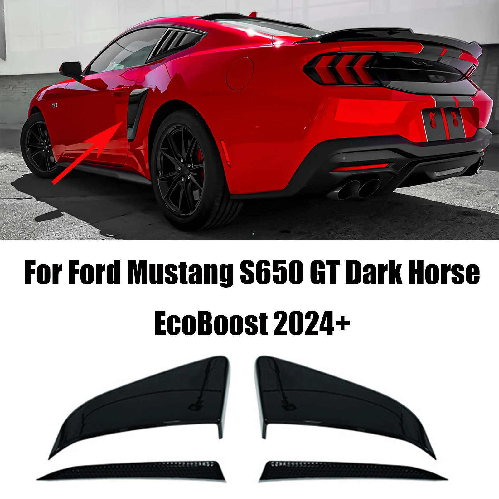 2024- フォード マスタング GT リア ディフューザー スポイラー 車用スポイラー に適合する フォード に適合する マスタング 2024  リアスポイラー ABS素材 スプリッター ディフューザー テ フォードマスタング 車のリアスポイラー,車のリアスポイラーウィング,gt500 ..., image size:1600x1600