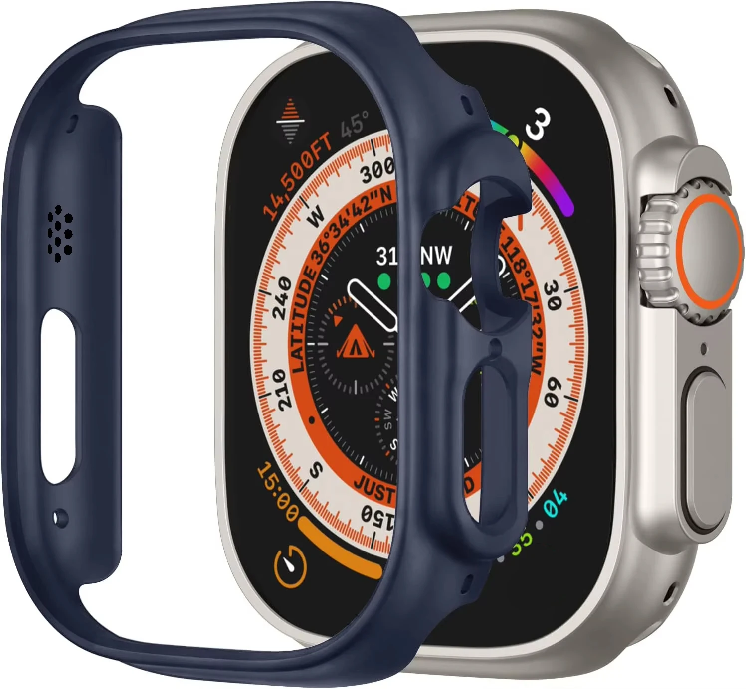 Protective Hard Shell Case for 49mm Smartwatch - Durable Bumper Cover with Fall Prevention